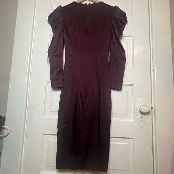 Dress the Population Deep V Neck Puff Sleeve Dress - Picture 6 of 9